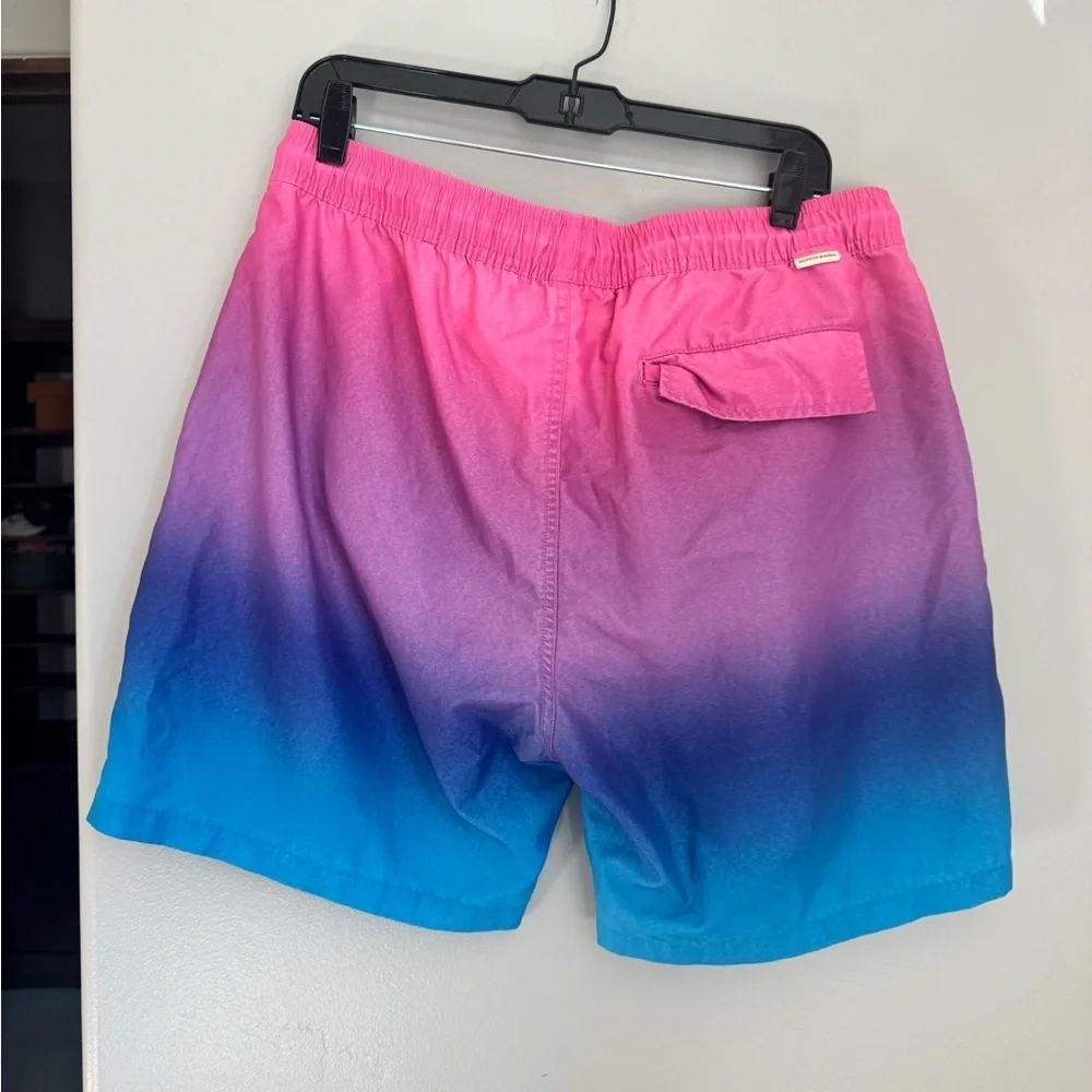 Scotch & Soda Ombré Swim Trunks XL Blue Drawstring Resort Beachwear Streetwear